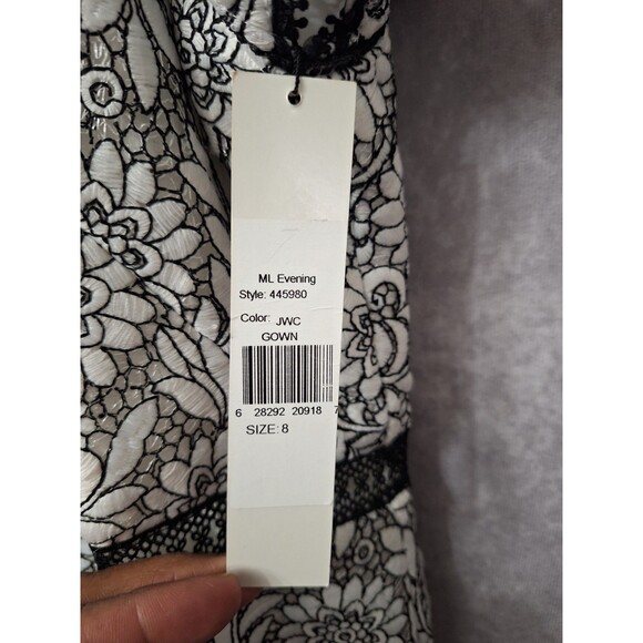 NWT Anthropologie Monique Lhuillier Tiered Lace Gown Sz 8 Floral High Low Formal - Picture 6 of 16